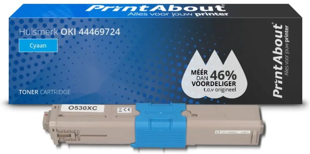 PrintAbout OKI 44469724 Toner Cyaan - 5.500 Pagina's