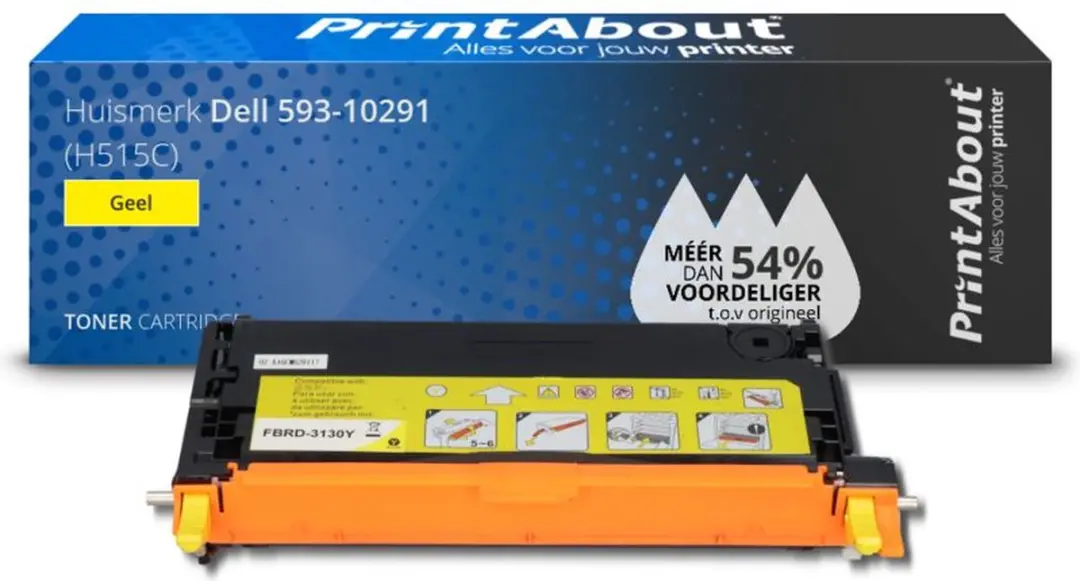 PrintAbout H515C Toner Geel - 9.500 pagina's - Dell 593-10291-PA