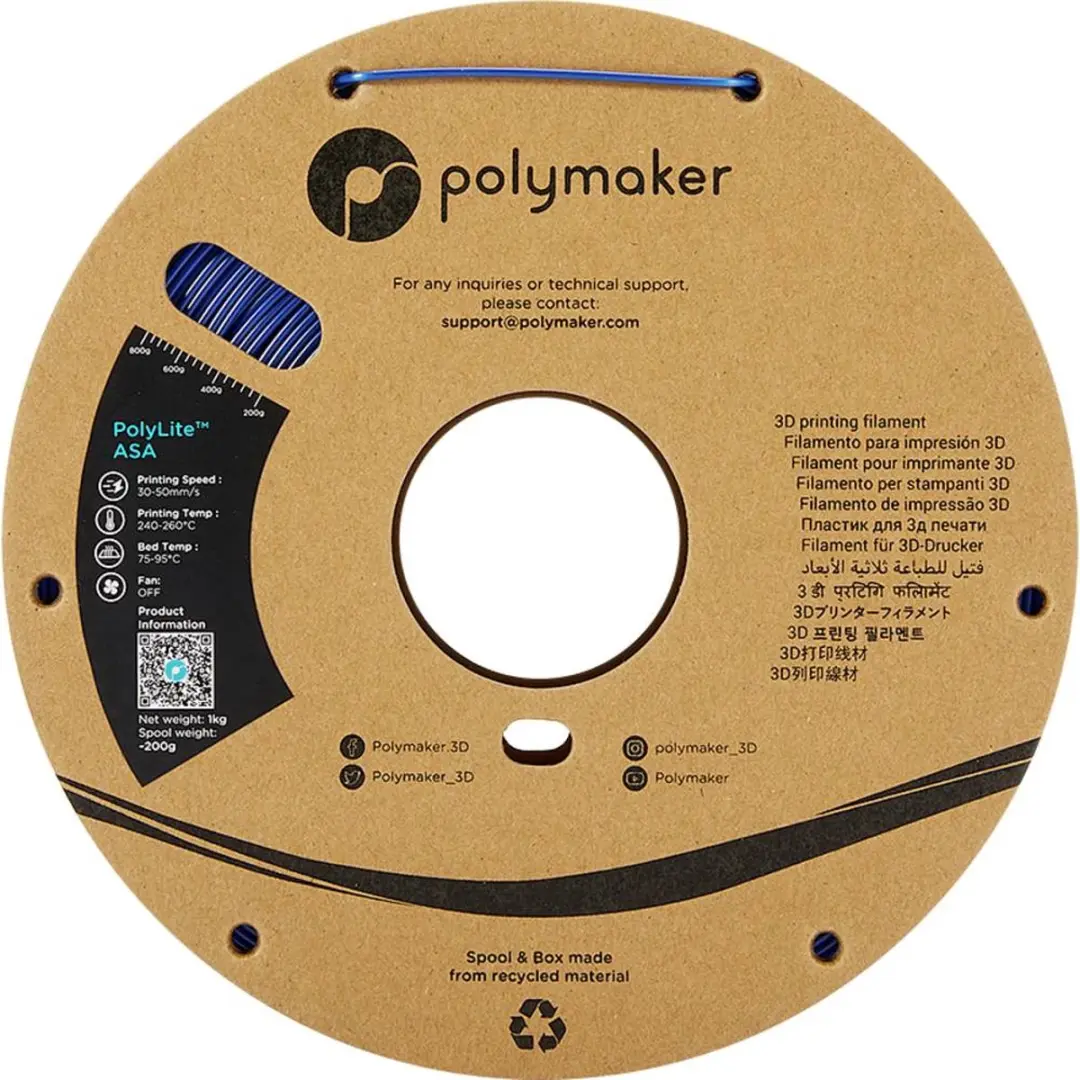 Polymaker PolyLite ASA Filament 1.75mm 1000g - Blauw