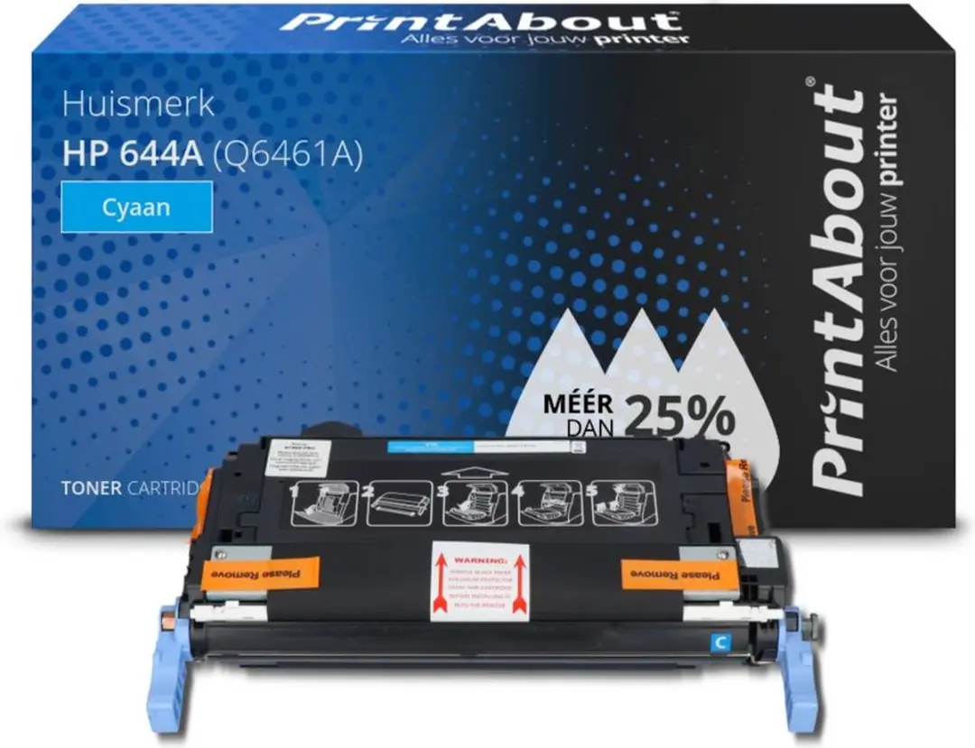 PrintAbout HP 644A Q6461A Toner Cyaan - 50.000 Stuks