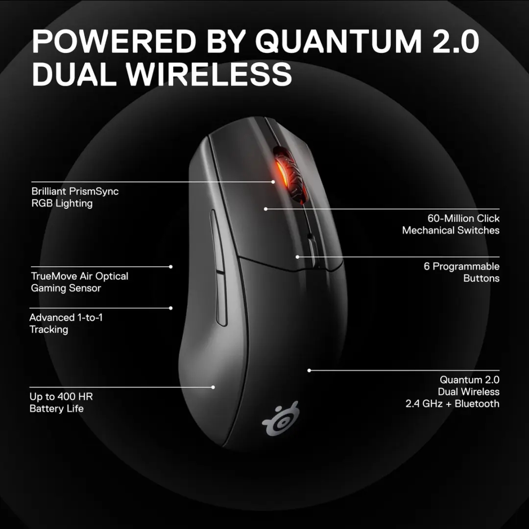 SteelSeries Rival 3 62521 Draadloze Gaming Muis - Zwart