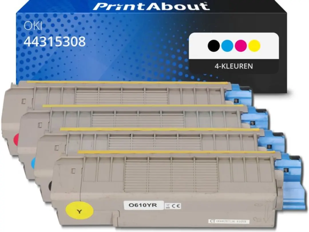 PrintAbout Huismerk OKI 44315308 Toner Zwart 4-kleuren