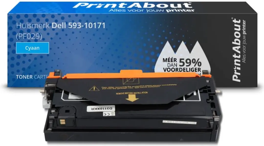 PrintAbout Dell PF029 Toner Cyaan 9.000 - 593-10171