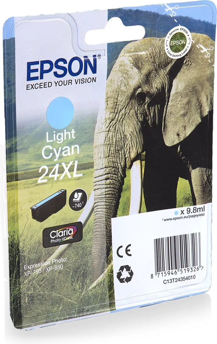Epson 24XL Licht Cyaan Inktcartridge - 500 pagina's