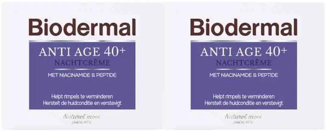 Biodermal Nachtcrème Anti-Age 40+ - 2x50ml