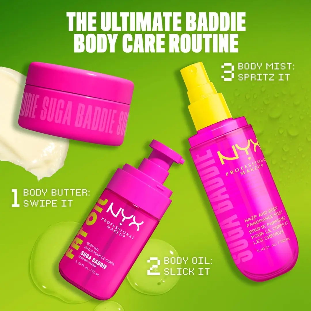 NYX Suga Baddie Haar & Lichaam Geurspray 80ml - Vanille & Room