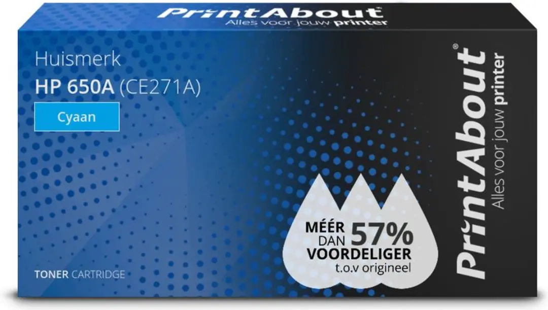 PrintAbout HP 650A CE271A Toner - Cyaan - 14.500 pagina's