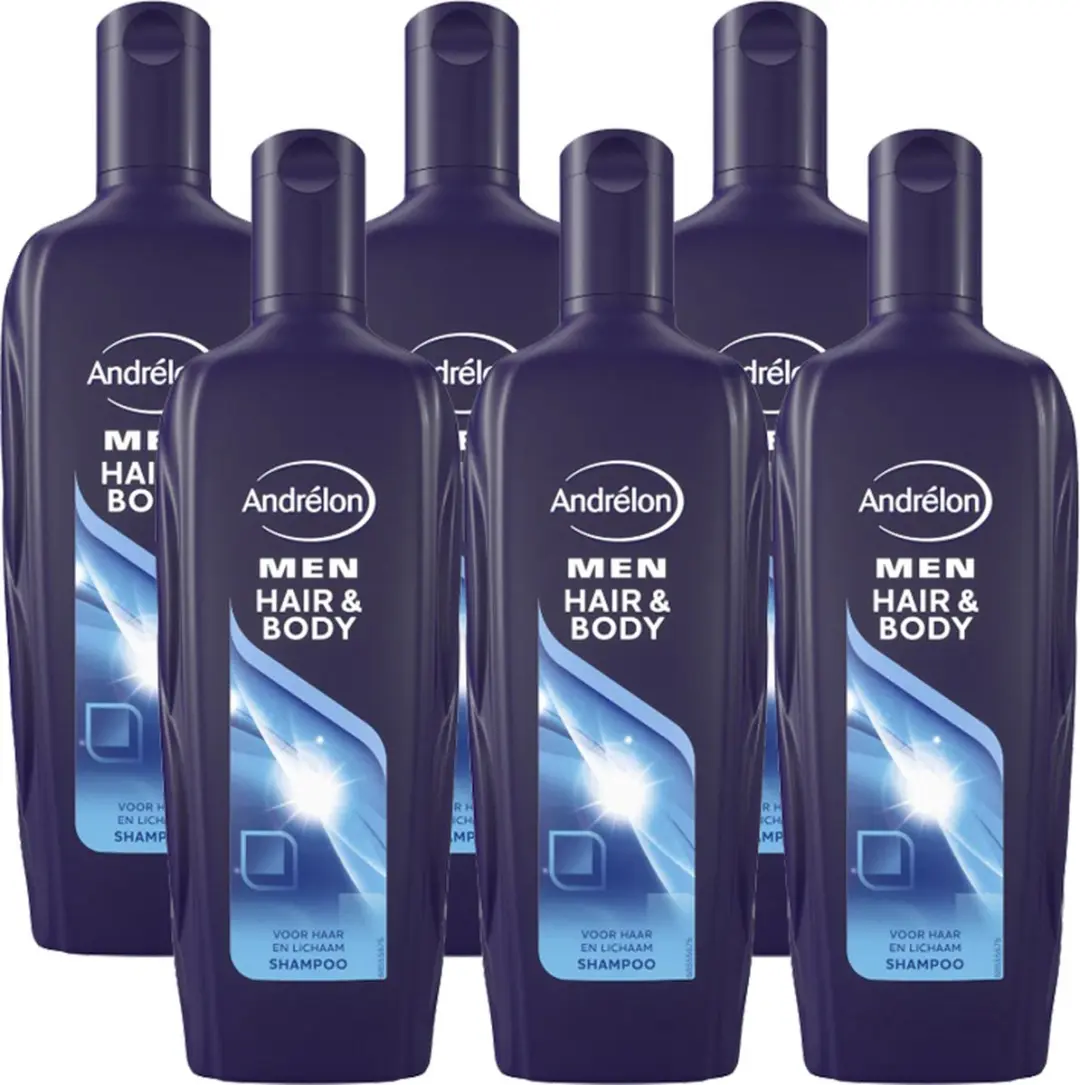 Andrélon Hair & Body For Men Shampoo - 6x300ml