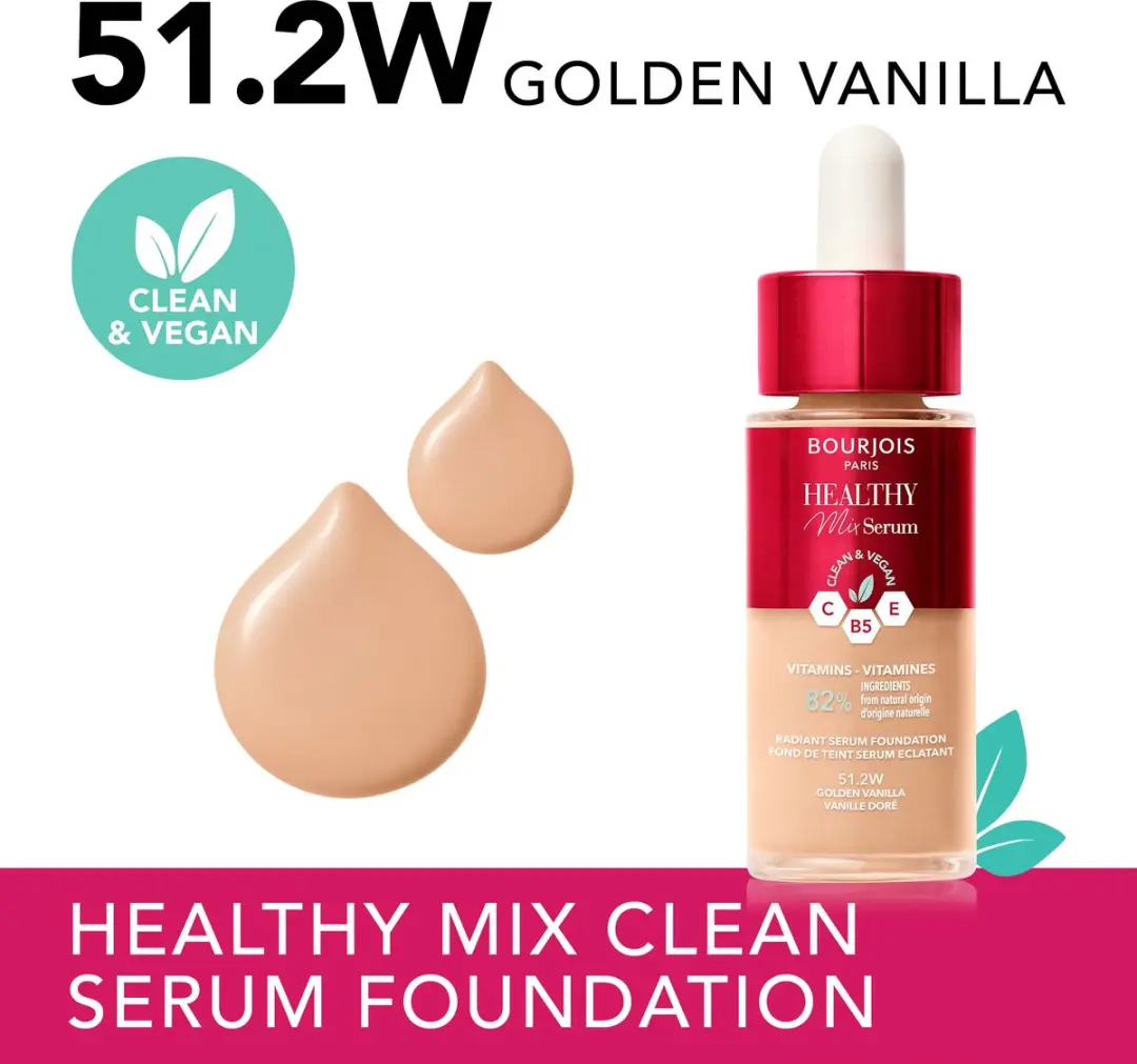 Bourjois Healthy Mix Serum Foundation 51.2W Golden Vanilla - 30ml