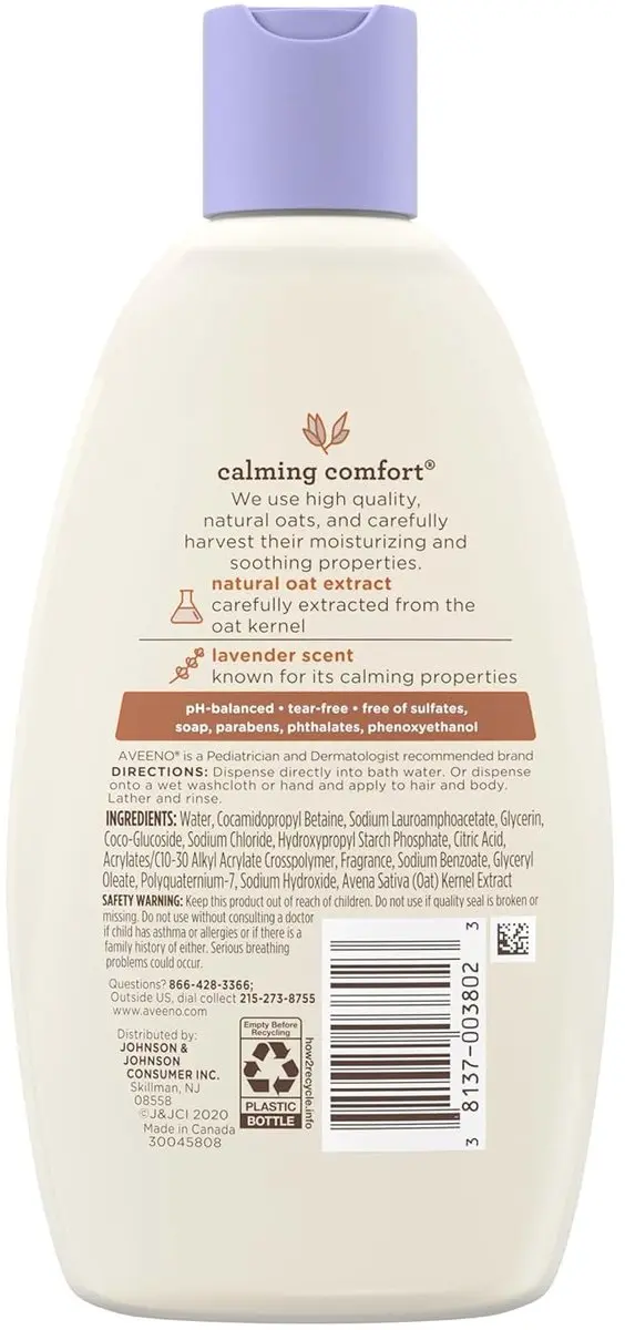 Aveeno Baby Calming Comfort Bad & Douche 236ml - Lavendel & Vanille