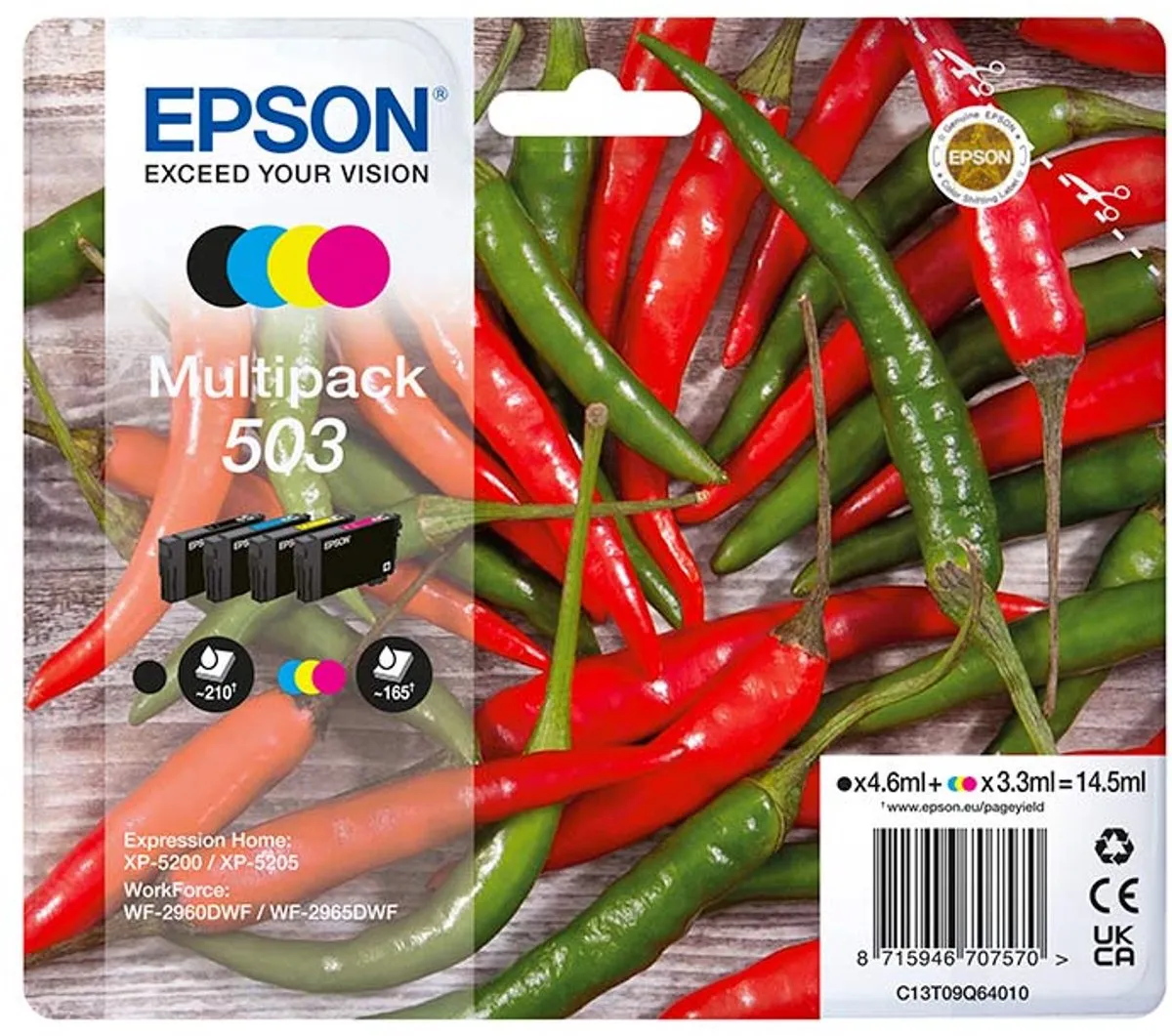 Epson C13T09Q64020 Inktcartridge - 550 pagina's - Multicolor