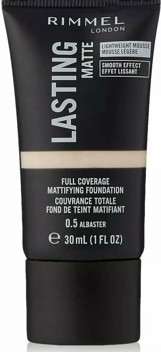 Rimmel London Lasting Matte Foundation 0.5 Albaster - 30ml