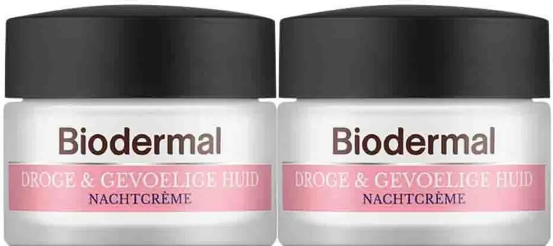 Biodermal Nachtcrème Gevoelige Huid 2x50ml