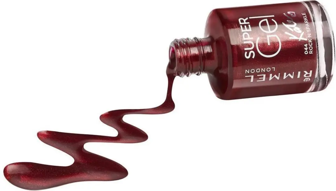 Rimmel London Super Gel Nagellak 044 Rock N Sparkle - 12ml - Rood
