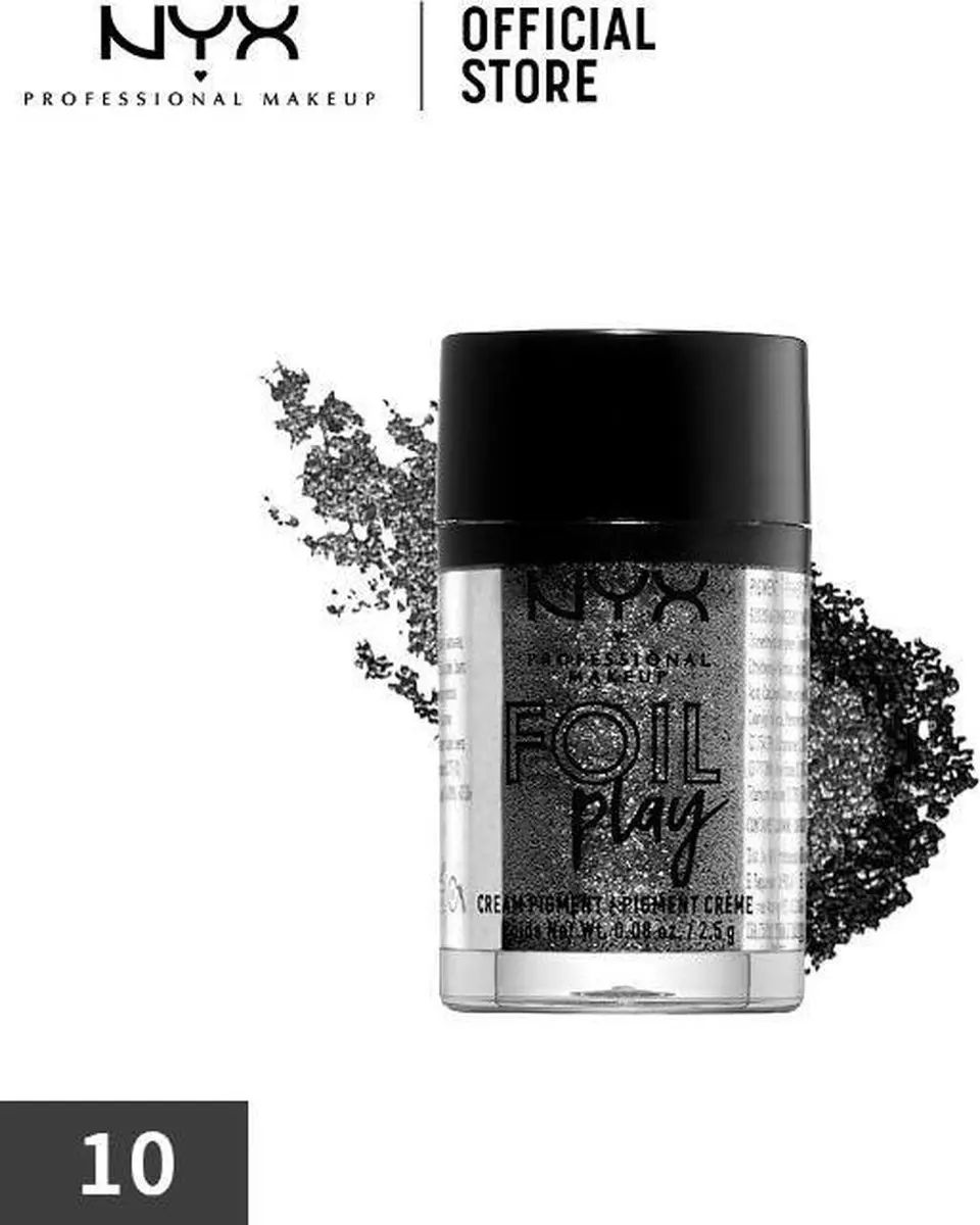 NYX Foil Play Cream Pigment Oogschaduw 10 Malice - 2.5g - Zilvergrijs