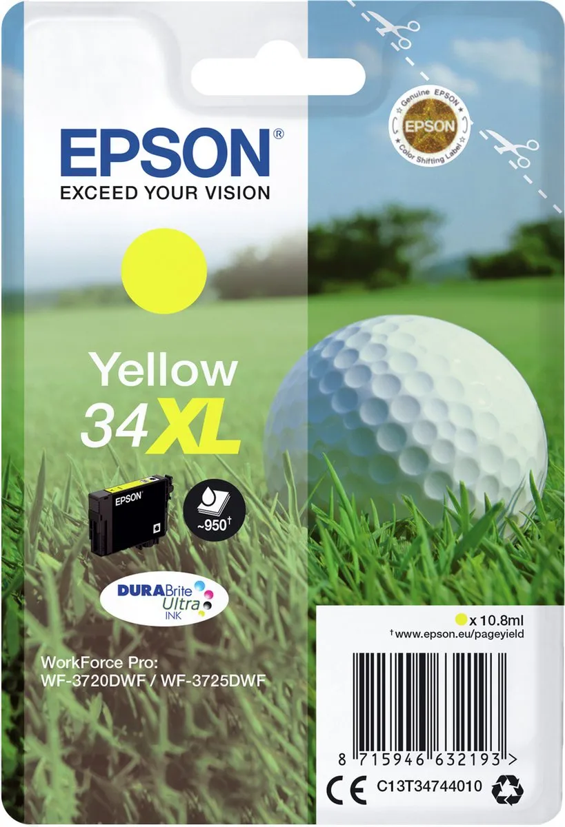Epson 34XL Geel Inktcartridge - 108ml