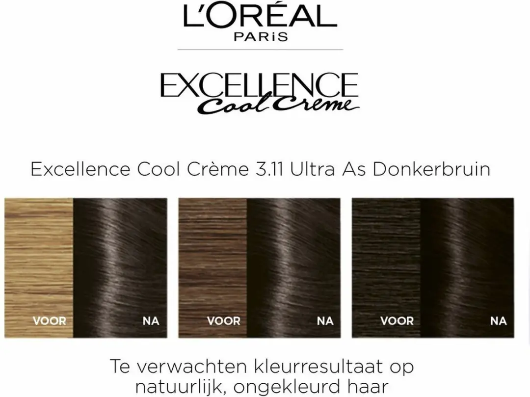 L'Oréal Paris Excellence Cool Cream 3.11 Ultra Ash Donkerbruin - 6 Stuks - afbeelding 6 van 6