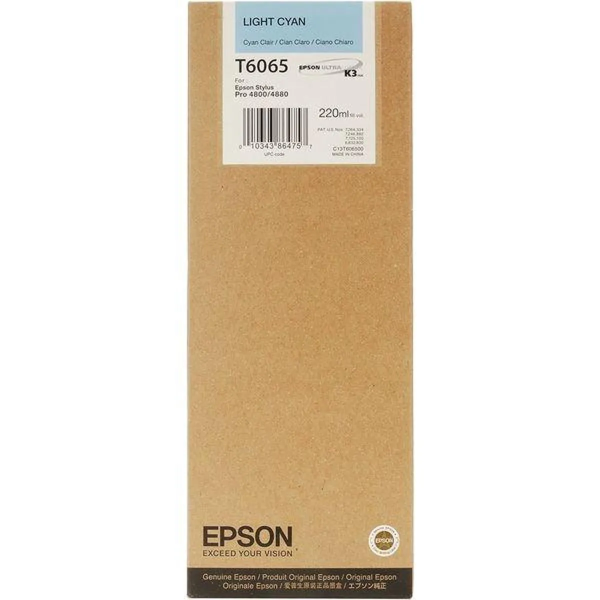 Epson T6065 Cyaan Inktcartridge 220ml