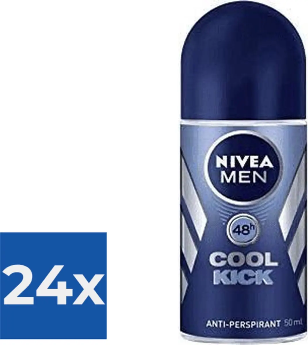 NIVEA For Men Cool Kick Roll-On 50ml - 24 Stuks