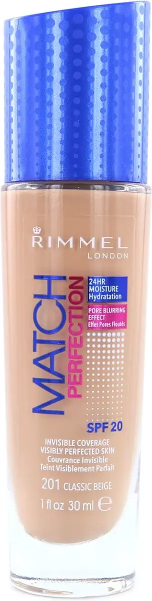 Rimmel London Match Perfection Foundation 201 Classic Beige - 30ml