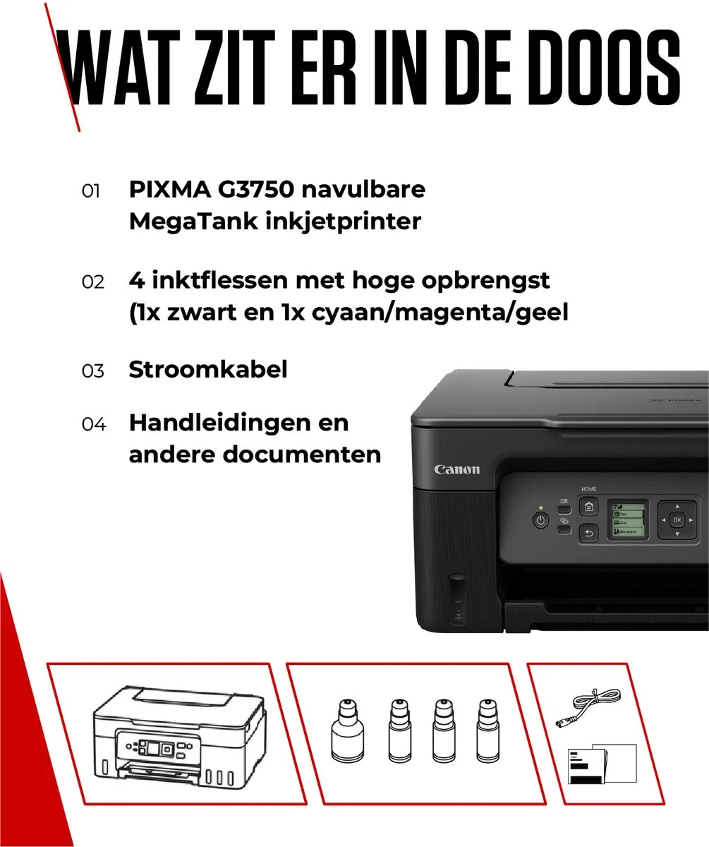 Canon PIXMA G3570 MegaTank Inkttankprinter - Zwart