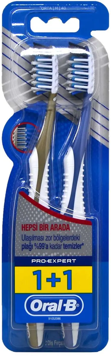 Oral-B Pro-Expert Tandenborstel - 2 Stuks - Blauw/Zwart/Wit