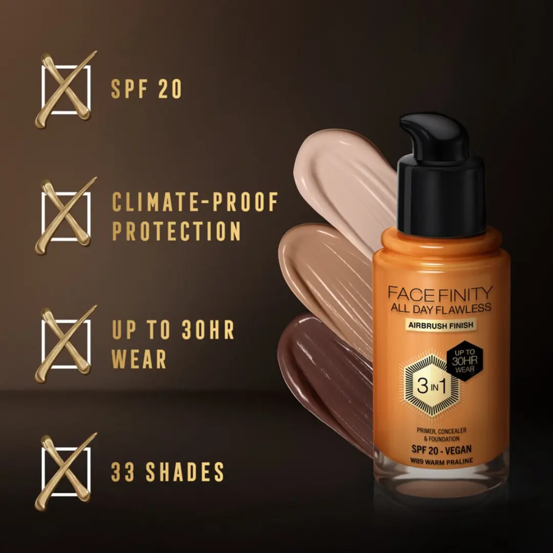 Max Factor Facefinity W89 Warm Praline Foundation - 68ml