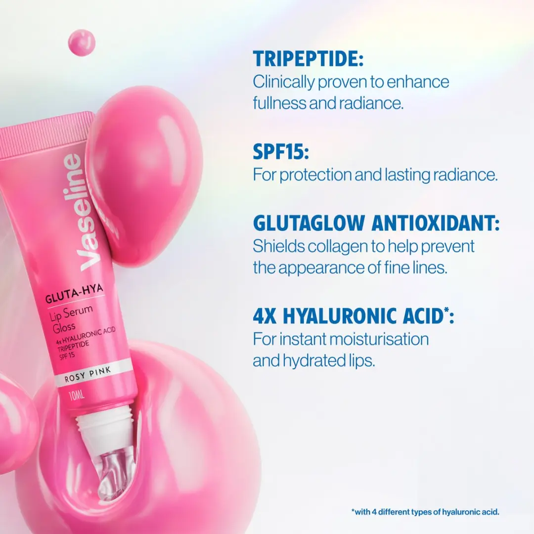 Vaseline Gluta-Hya Lipgloss Rosy Pink 10ml
