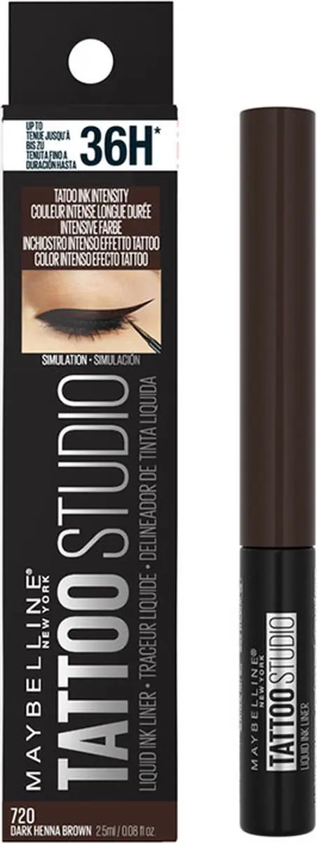 Maybelline Tattooliner Liquid Ink Eyeliner Dark Henna Brown 2.5ml