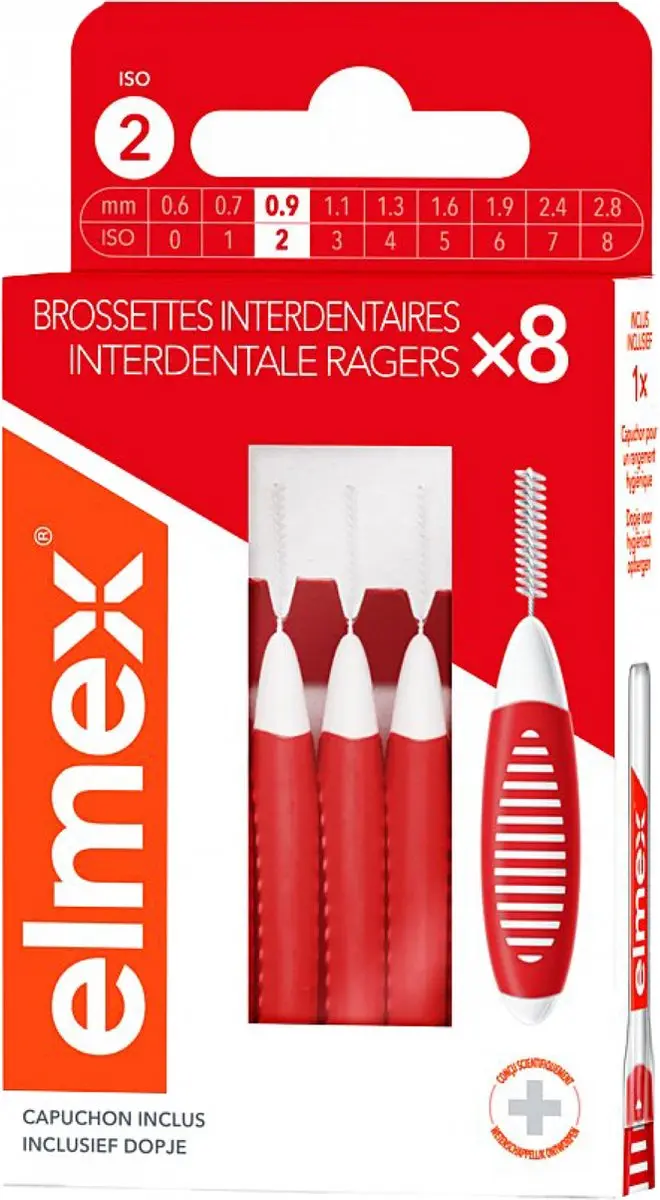 Elmex Interdentale Ragers 0,9mm Rood