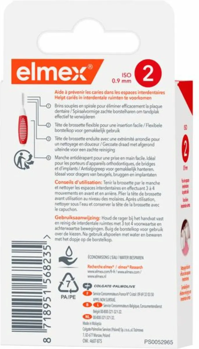 Elmex Interdentale Ragers 0,9mm Rood - Maat 2 - 8 Stuks