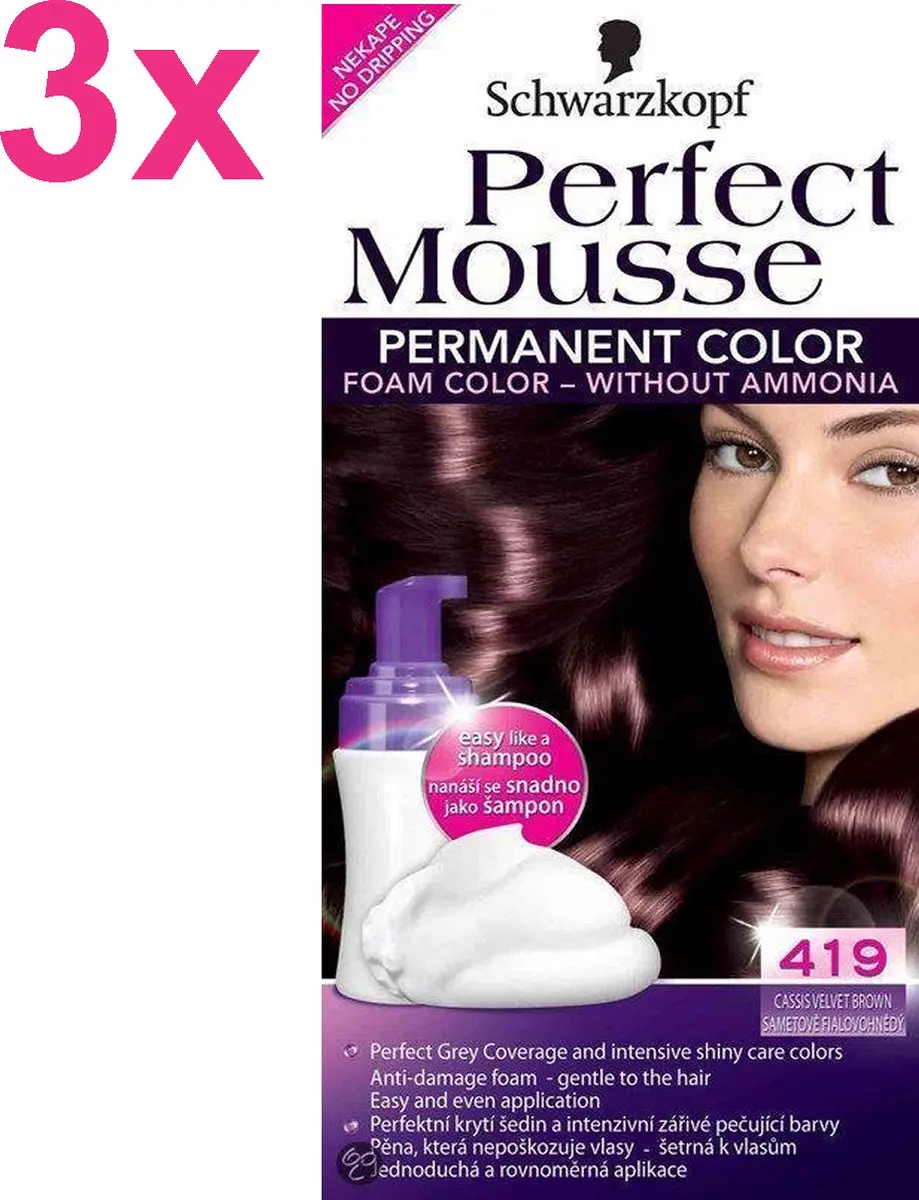 Schwarzkopf Perfect Mousse Haarverf 419 Cassis Bruin