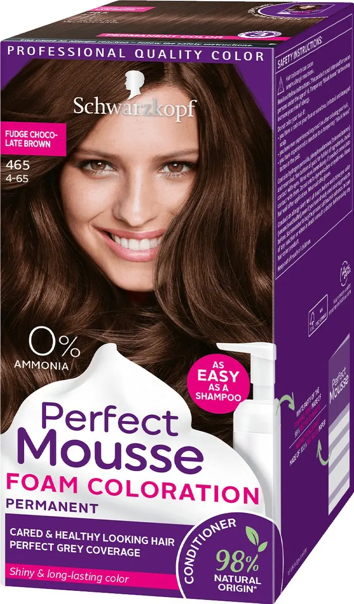 Schwarzkopf Perfect Mousse Haarverf 465 Chocoladebruin - 7 Stuks