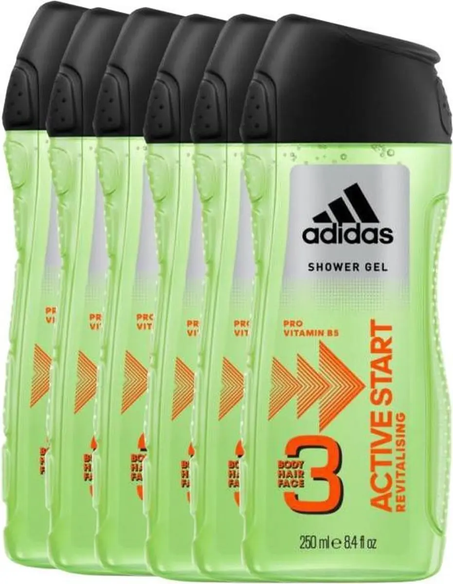 adidas Active Start Hair & Body Douchegel 250ml - 6 Stuks