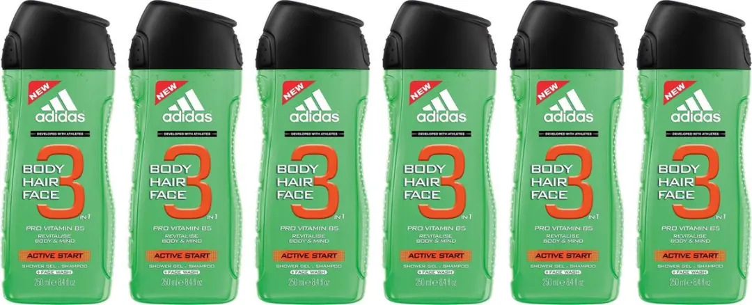 adidas Active Start Hair & Body Douchegel 250ml - 6 Stuks