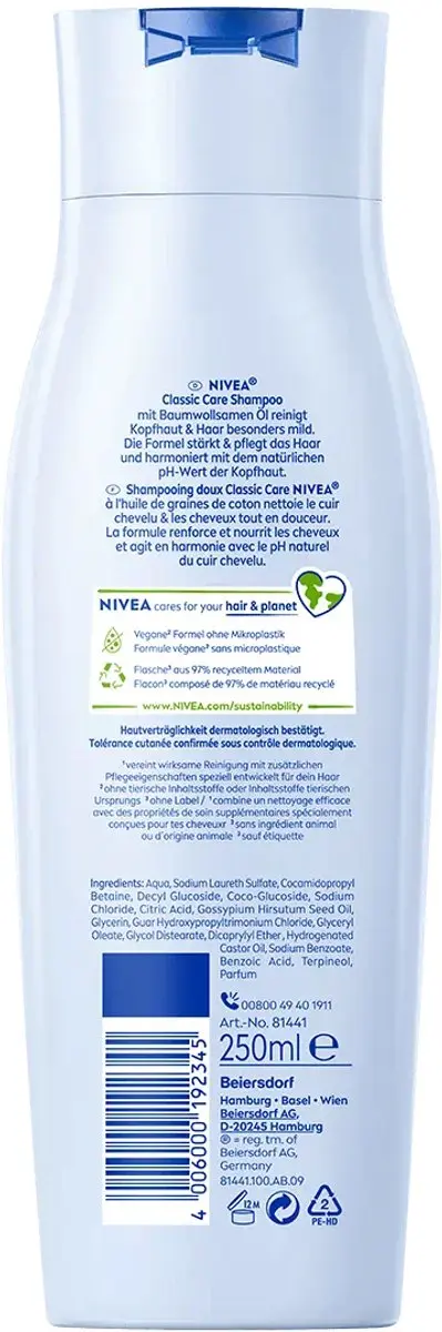NIVEA Shampoo Classic Care 250ml