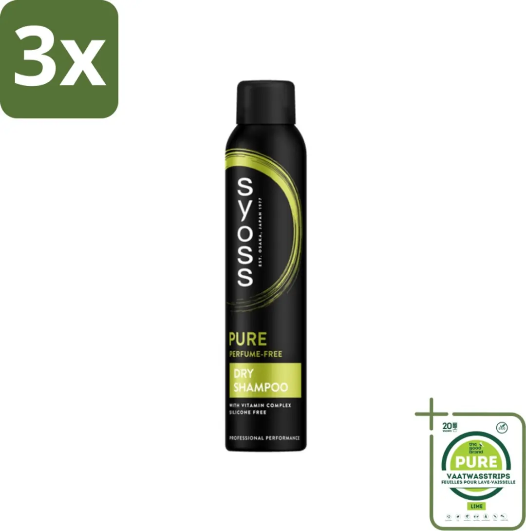 SYOSS Pure Fresh Droogshampoo 600ml - 3 Stuks