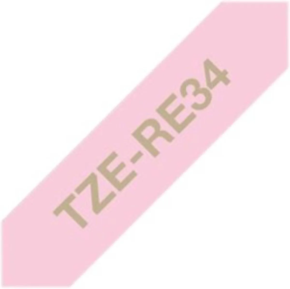Brother TZe-RE34 Textiellabel 12mm Roze - Goud tekst - 4m