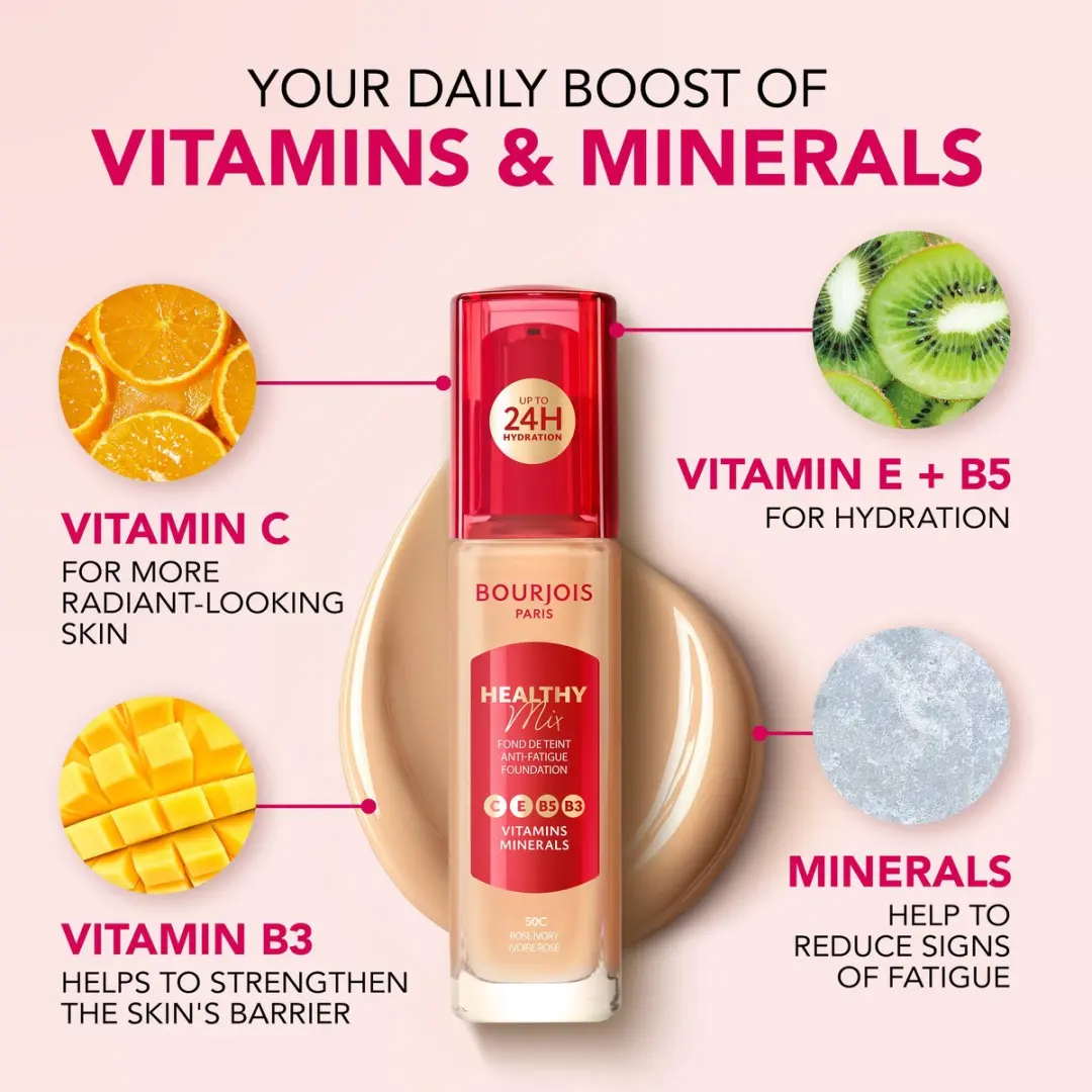 Bourjois Healthy Mix Anti-Fatigue Foundation 51.2W Golden Vanilla - 30ml