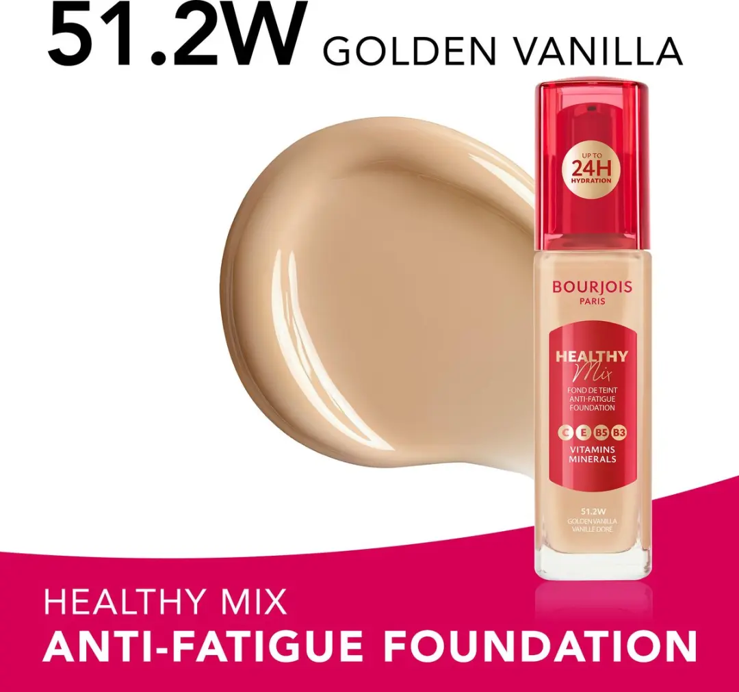 Bourjois Healthy Mix Anti-Fatigue Foundation 51.2W Golden Vanilla - 30ml