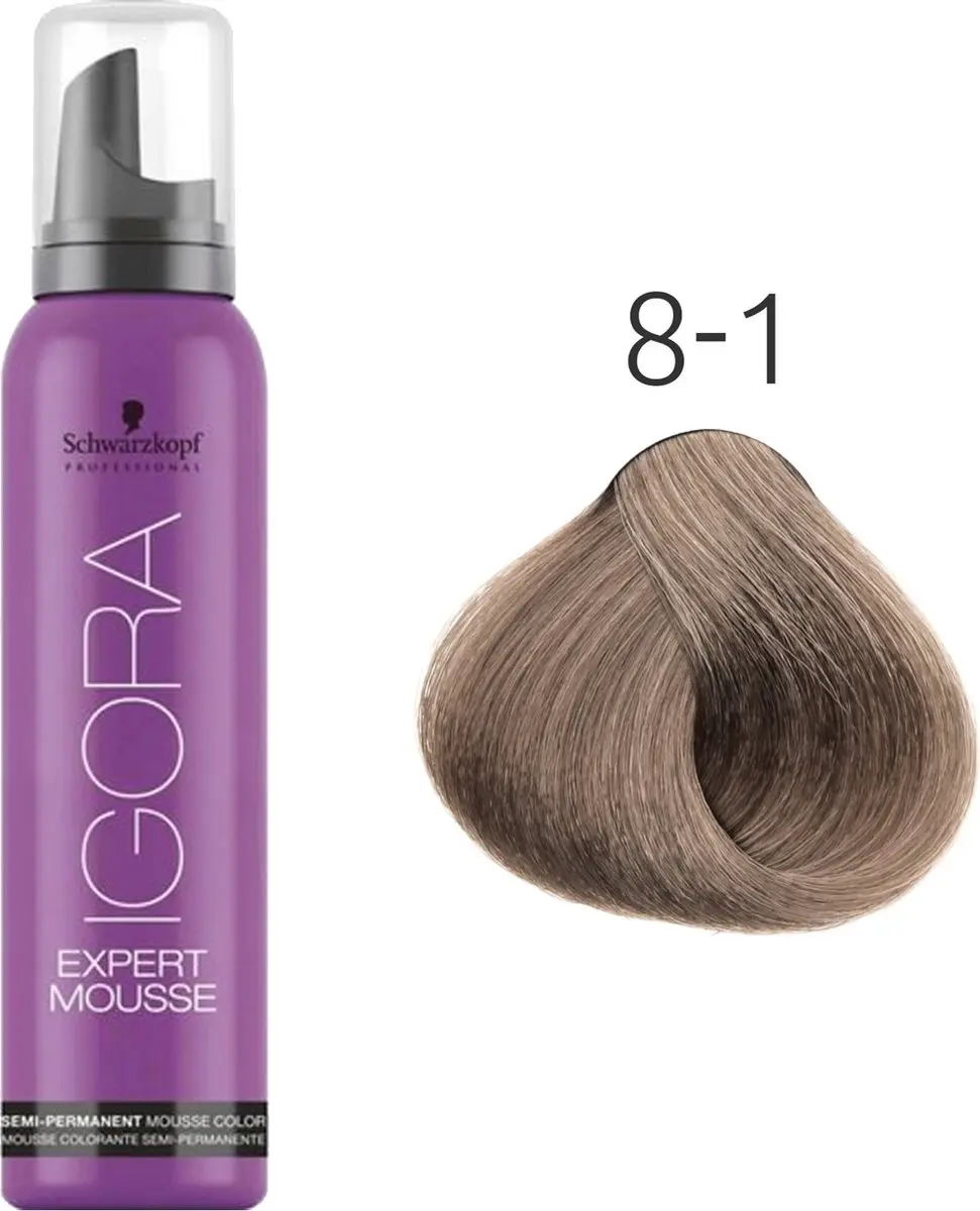 Schwarzkopf Igora Nº 8-1 Rubio Claro Ceniza Kleurenschuim 100ml