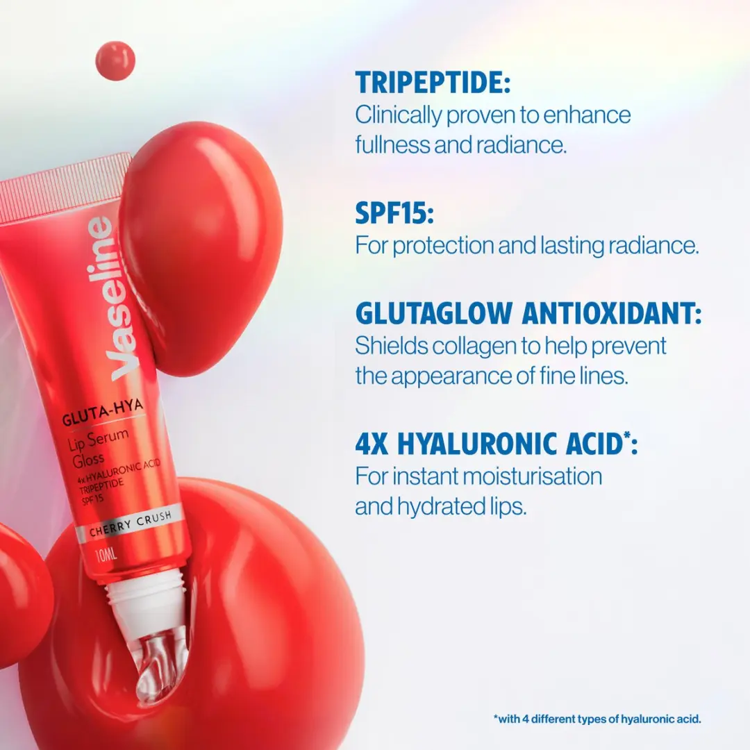 Vaseline Gluta-Hya Lipgloss Cherry Crush 10ml