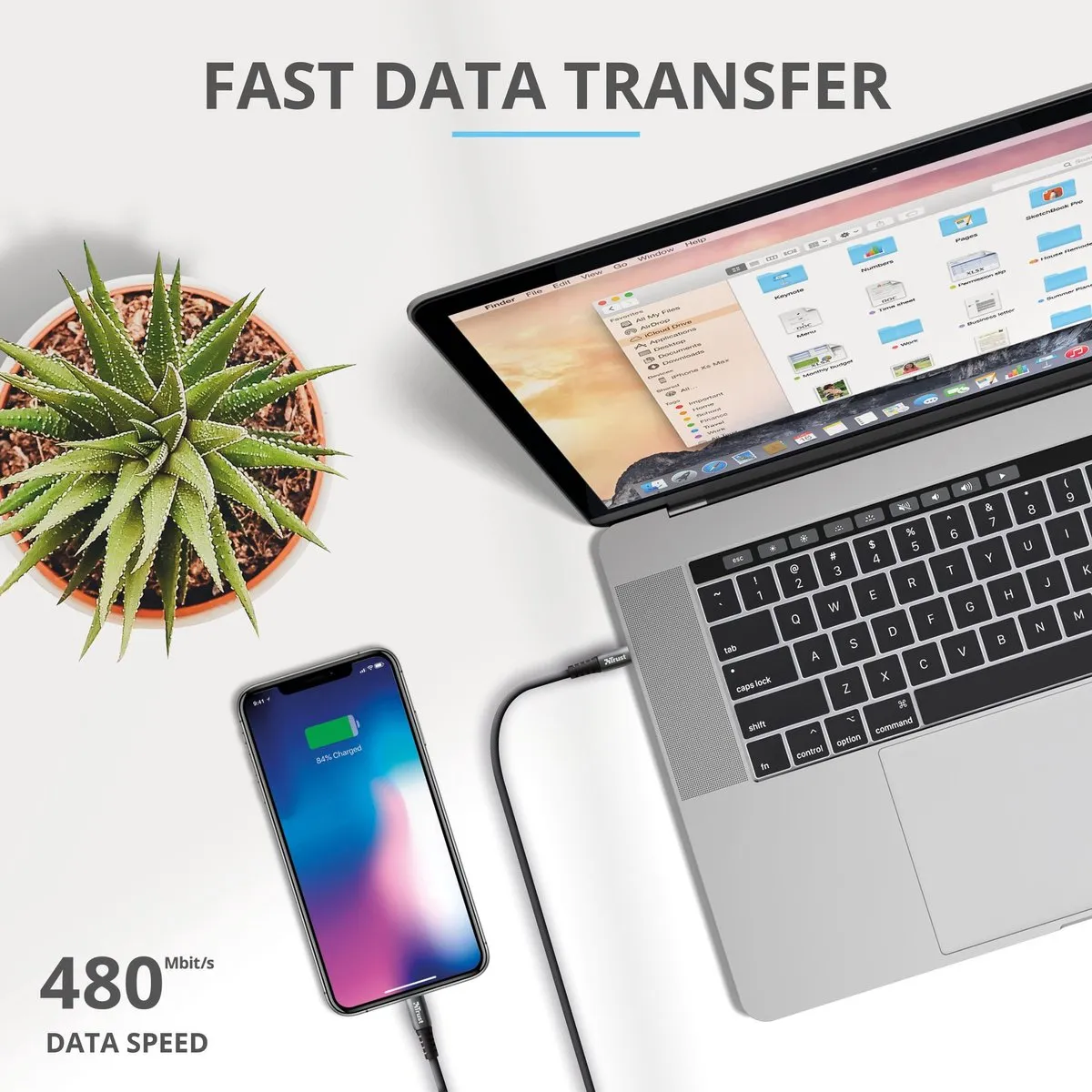 Trust Keyla USB-C naar Lightning Kabel 23766 - 1m - Zwart