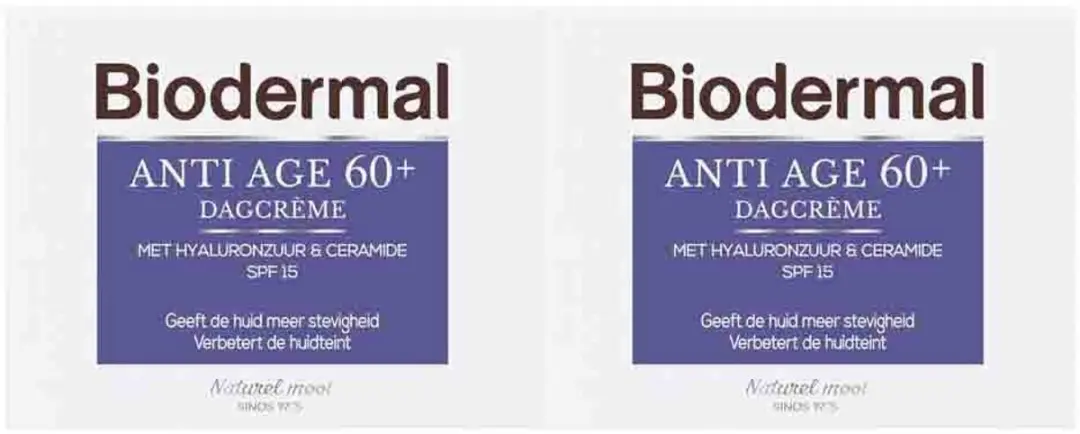 Biodermal Dagcrème Anti-Age 60+ 2x50ml