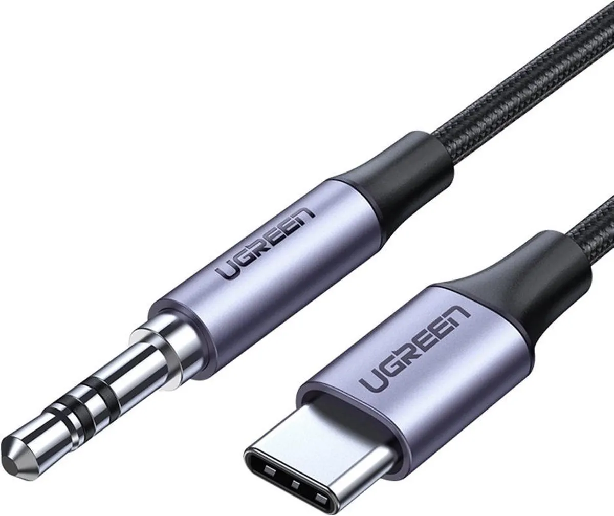 UGreen 30633 USB-C naar 3.5mm AUX-kabel 1m - Zwart