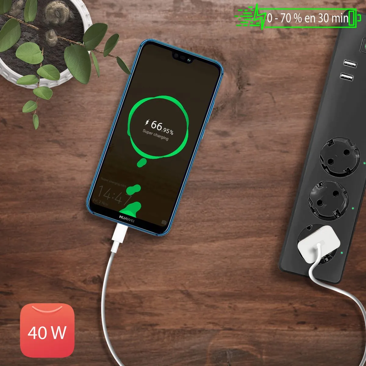 Huawei SuperCharge USB Wandlader 40W - HW-100400E00 Wit