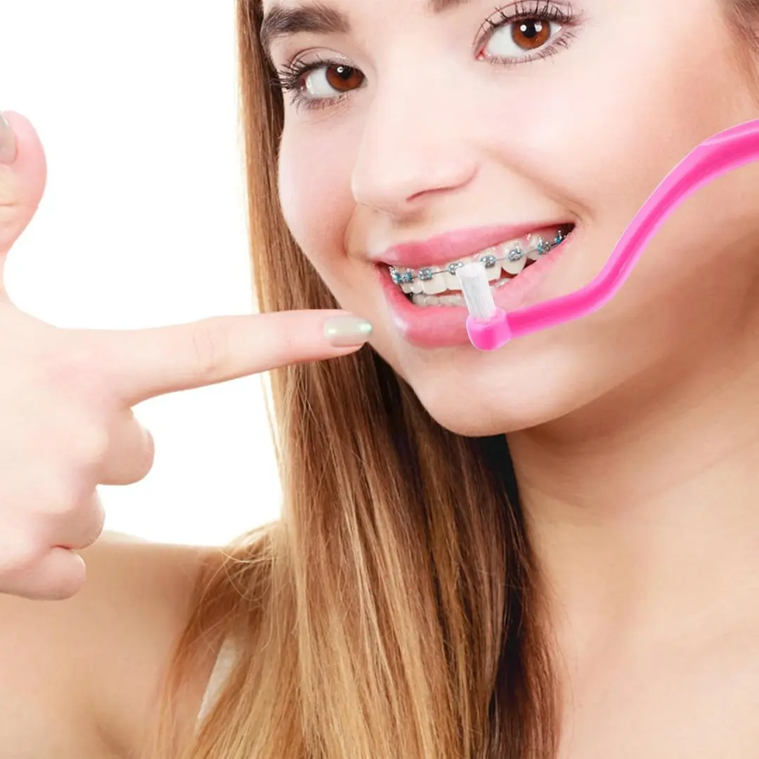 ECTEATOY Orthodontische Tandenborstel 4 Stuks - Blauw+Groen