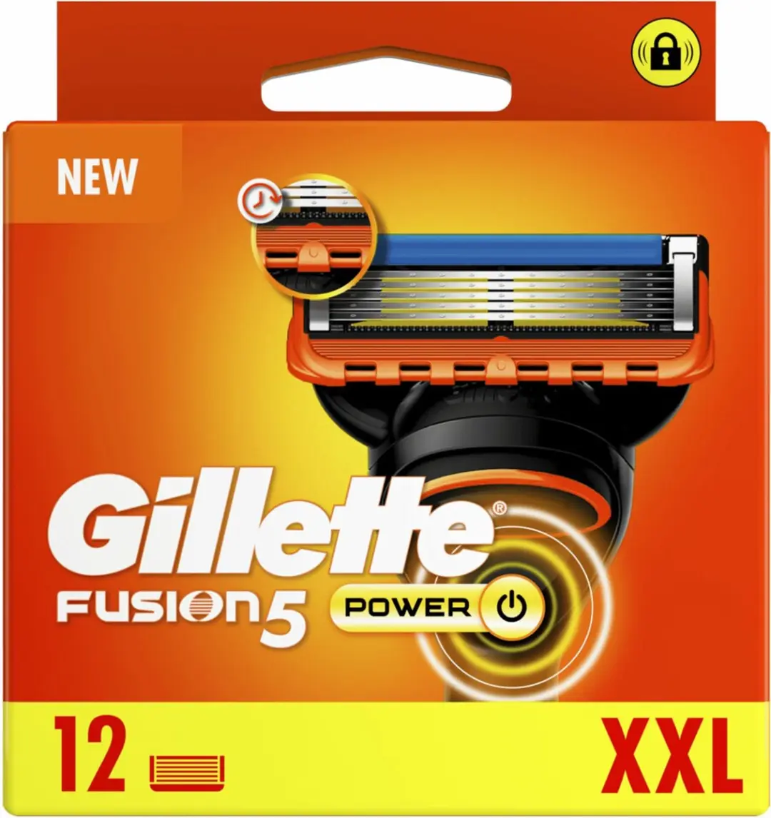 Gillette Fusion 5 Power Scheermesjes - 72 Stuks (6x12) - Blauw/Oranje/Zwart