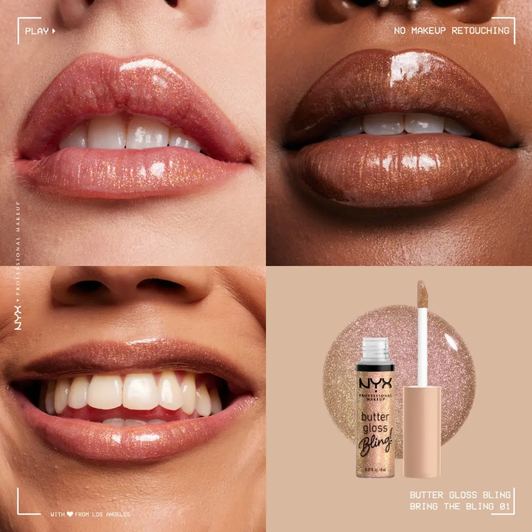 NYX Butter Gloss Bling Bring the Bling Lipgloss - Goud 8ml