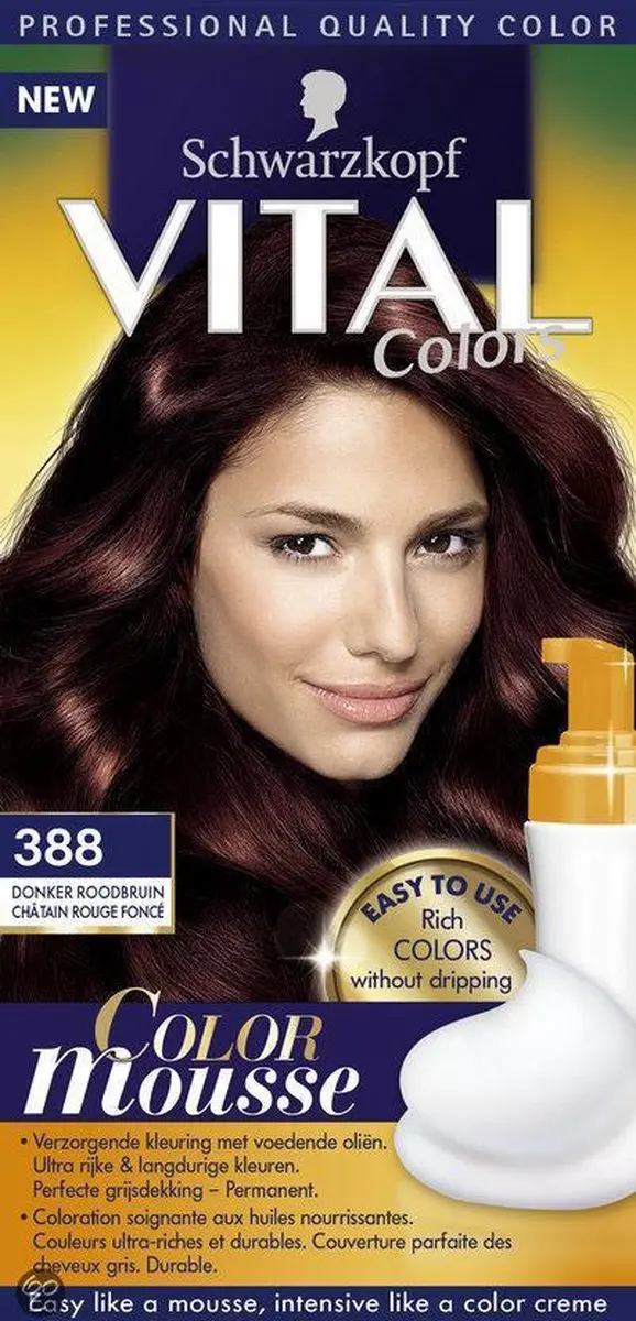 Schwarzkopf Vital Color Mousse 388 Donker Roodbruin 92ml